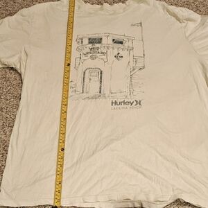 Hurley White Short Sleeve Tee with Architectural Design